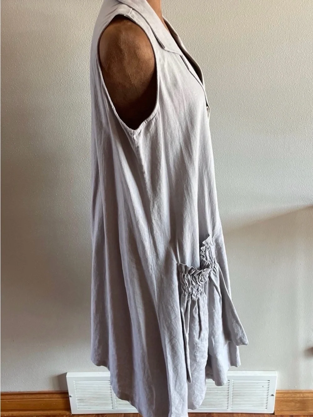NWT Forcynthia linen blend LAGENLOOK sleeveless dress with pockets.